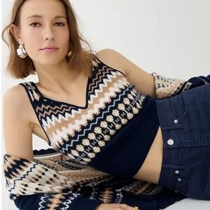 J. Crew Cashmere Fair Isle tank top sz small